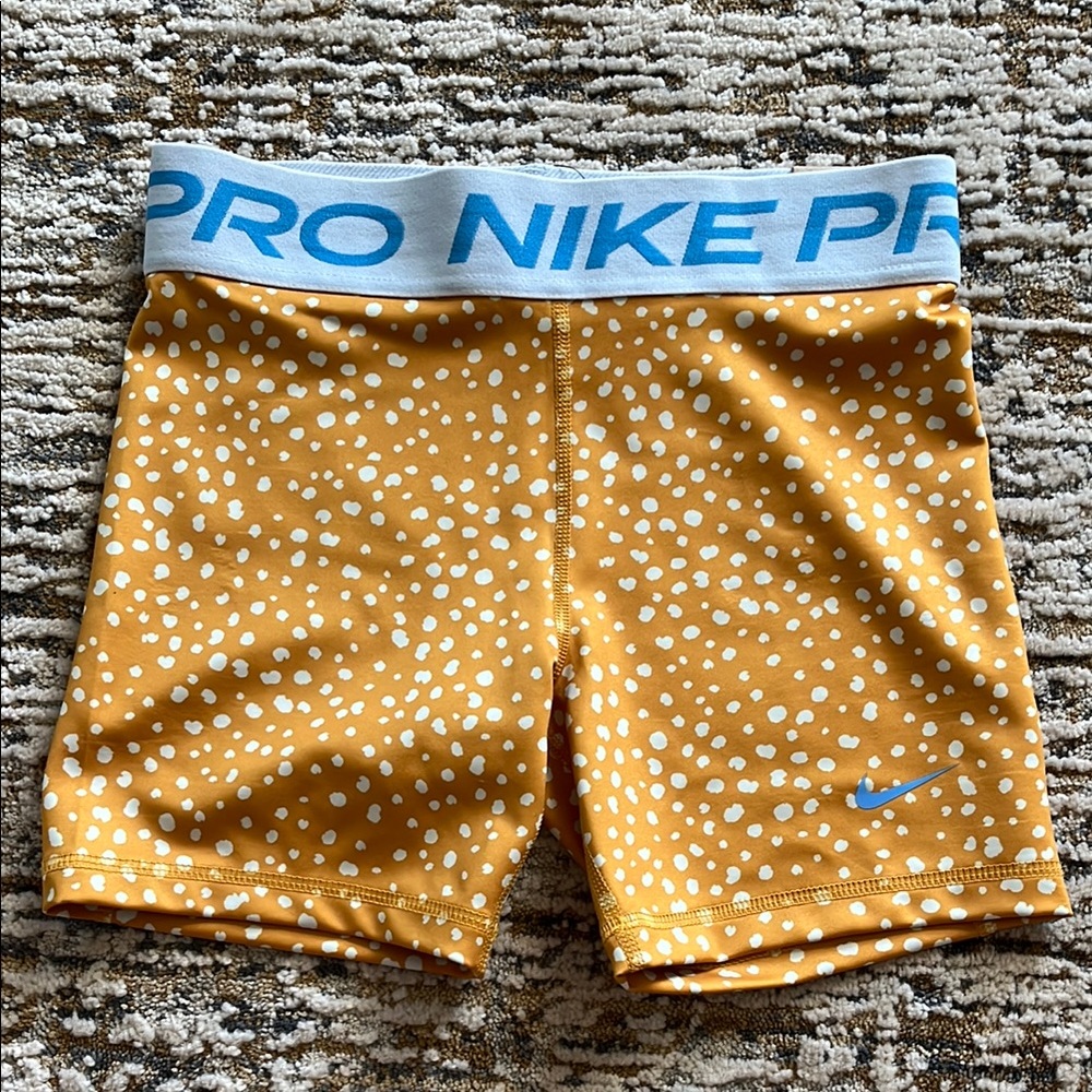 Nike Pro Yellow Polka Dot Shorts